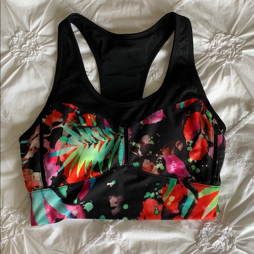 Floral Razorback Nanette Lepore sports bra